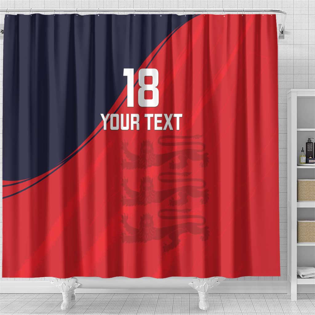 Custom Bailiwick of Jersey Cricket Shower Curtain Jer Lions Champion Red Version - Wonder Print Shop