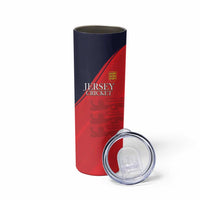 Custom Bailiwick of Jersey Cricket Skinny Tumbler Jer Lions Champion Red Version - Wonder Print Shop