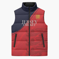 Custom Bailiwick of Jersey Cricket Sleeveless Puffer Jacket Jer Lions Champion Red Version - Wonder Print Shop