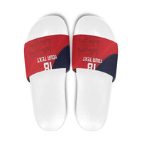 Custom Bailiwick of Jersey Cricket Slide Sandals Jer Lions Champion Red Version - Wonder Print Shop