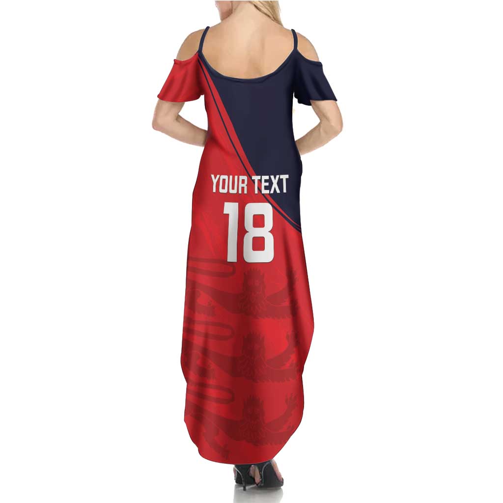 Custom Bailiwick of Jersey Cricket Summer Maxi Dress Jer Lions Champion Red Version - Wonder Print Shop