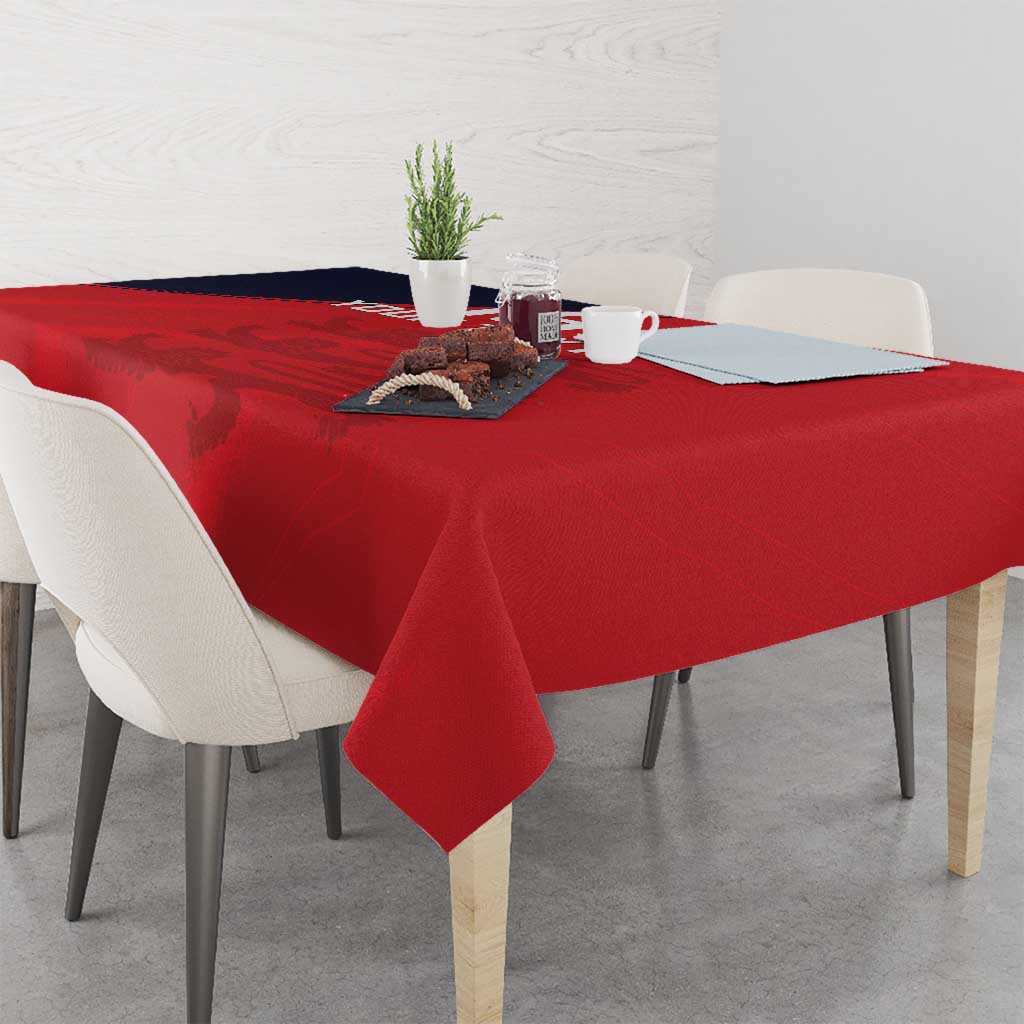 Custom Bailiwick of Jersey Cricket Tablecloth Jer Lions Champion Red Version - Wonder Print Shop