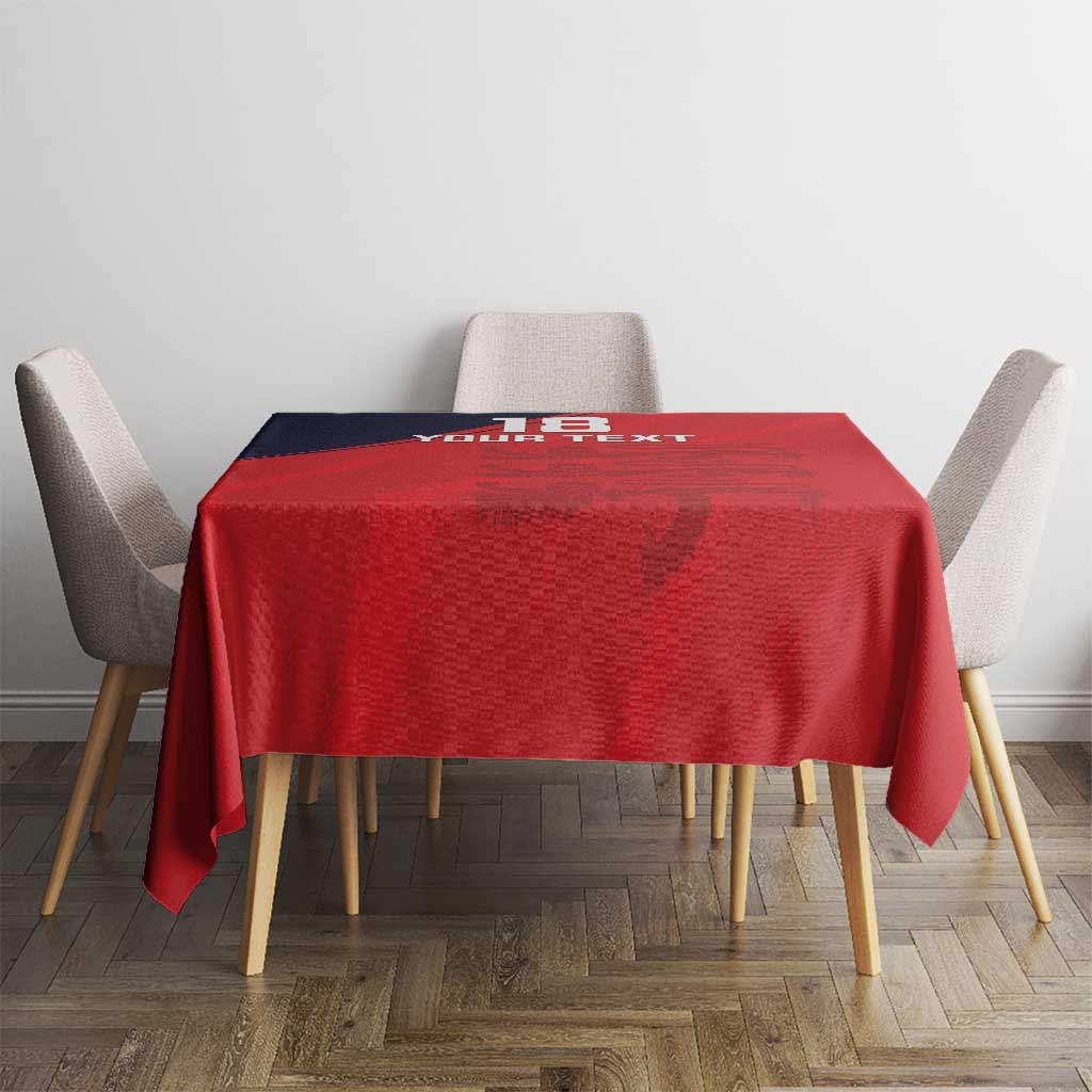 Custom Bailiwick of Jersey Cricket Tablecloth Jer Lions Champion Red Version - Wonder Print Shop
