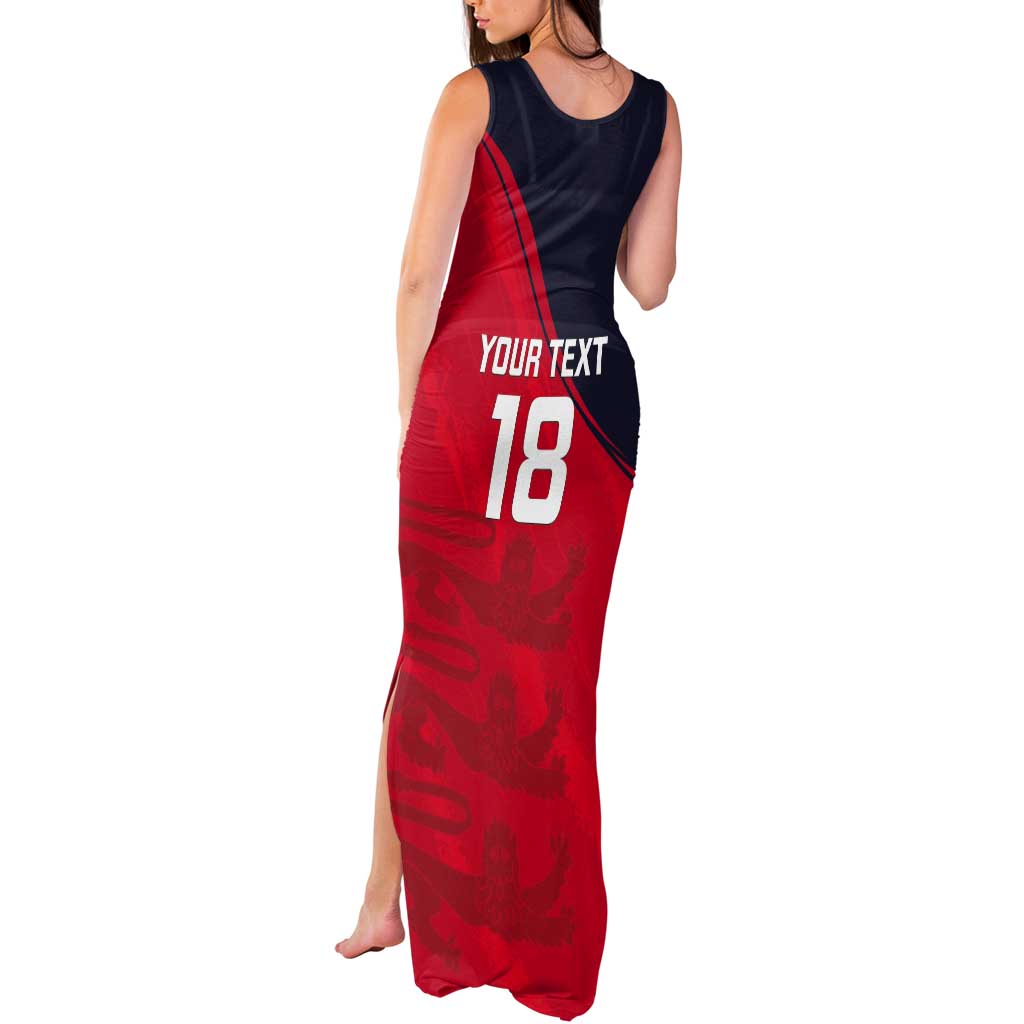Custom Bailiwick of Jersey Cricket Tank Maxi Dress Jer Lions Champion Red Version - Wonder Print Shop