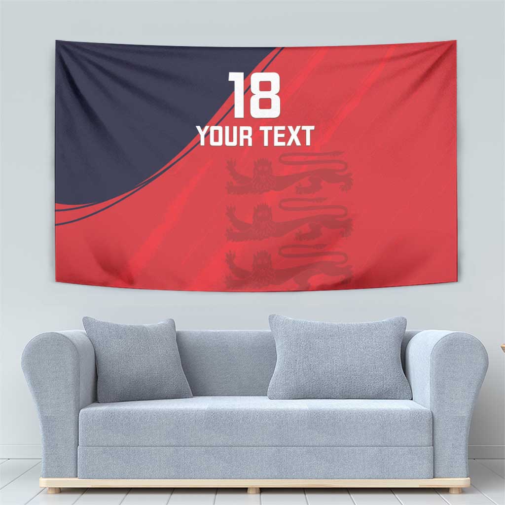 Custom Bailiwick of Jersey Cricket Tapestry Jer Lions Champion Red Version - Wonder Print Shop