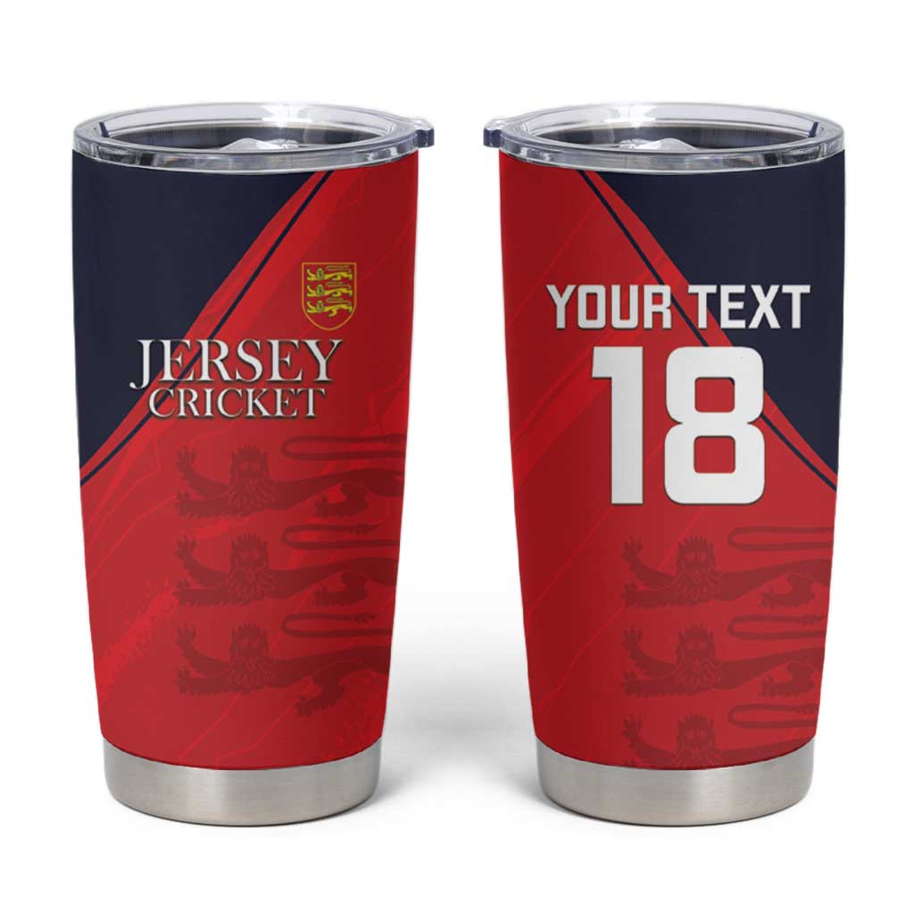 Custom Bailiwick of Jersey Cricket Tumbler Cup Jer Lions Champion Red Version - Wonder Print Shop