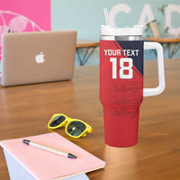Custom Bailiwick of Jersey Cricket Tumbler With Handle Jer Lions Champion Red Version - Wonder Print Shop