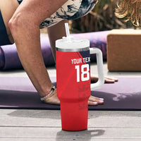 Custom Bailiwick of Jersey Cricket Tumbler With Handle Jer Lions Champion Red Version - Wonder Print Shop