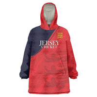 Custom Bailiwick of Jersey Cricket Wearable Blanket Hoodie Jer Lions Champion Red Version - Wonder Print Shop