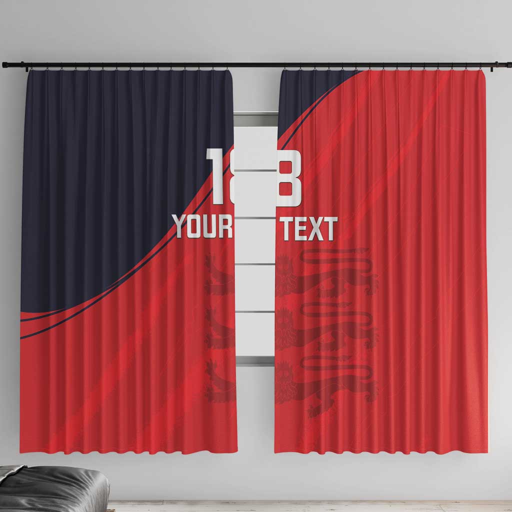 Custom Bailiwick of Jersey Cricket Window Curtain Jer Lions Champion Red Version - Wonder Print Shop