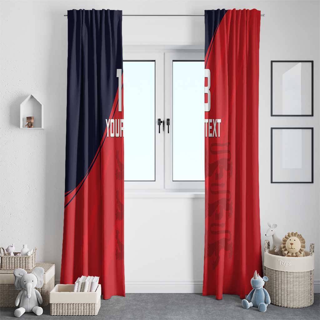 Custom Bailiwick of Jersey Cricket Window Curtain Jer Lions Champion Red Version - Wonder Print Shop