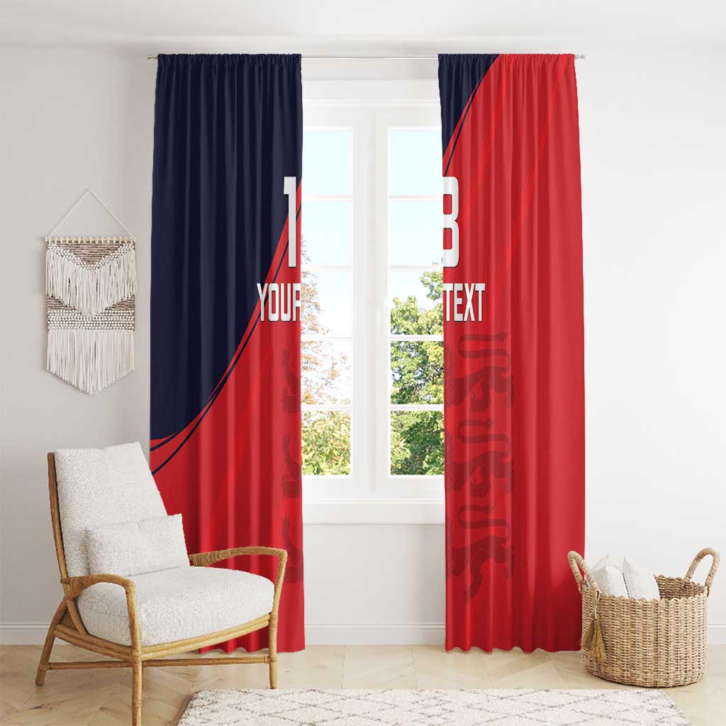 Custom Bailiwick of Jersey Cricket Window Curtain Jer Lions Champion Red Version - Wonder Print Shop