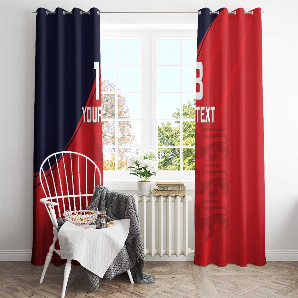 Custom Bailiwick of Jersey Cricket Window Curtain Jer Lions Champion Red Version - Wonder Print Shop