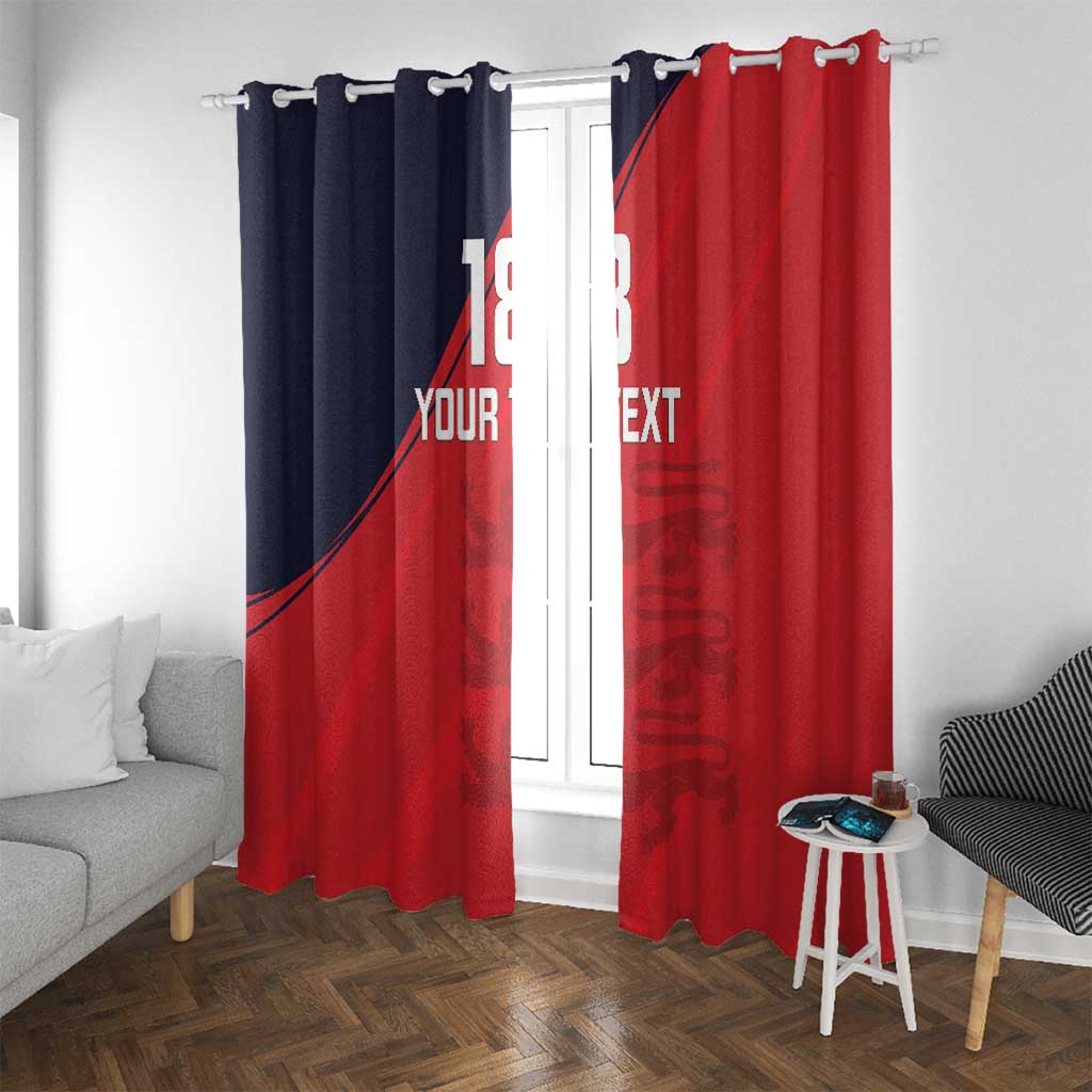 Custom Bailiwick of Jersey Cricket Window Curtain Jer Lions Champion Red Version - Wonder Print Shop