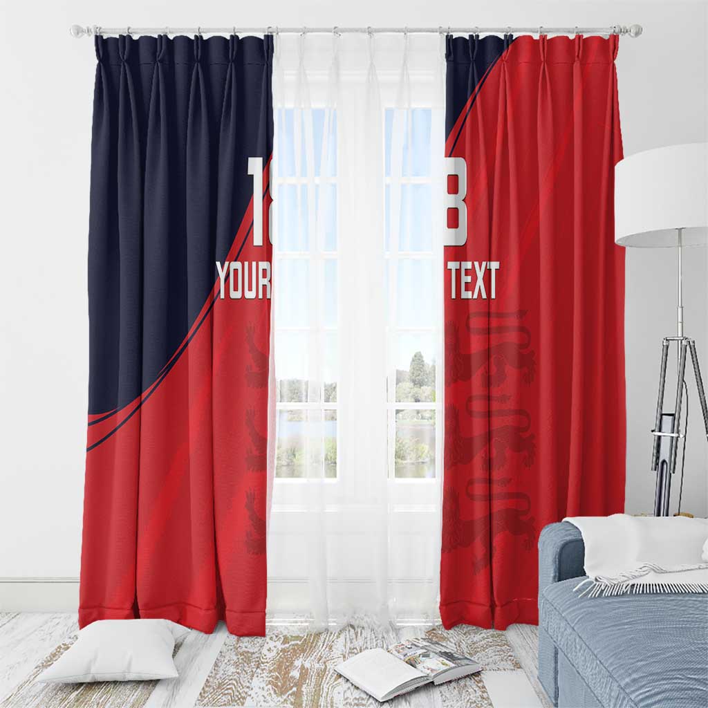 Custom Bailiwick of Jersey Cricket Window Curtain Jer Lions Champion Red Version - Wonder Print Shop