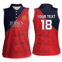 Custom Bailiwick of Jersey Cricket Women Sleeveless Polo Shirt Jer Lions Champion Red Version - Wonder Print Shop