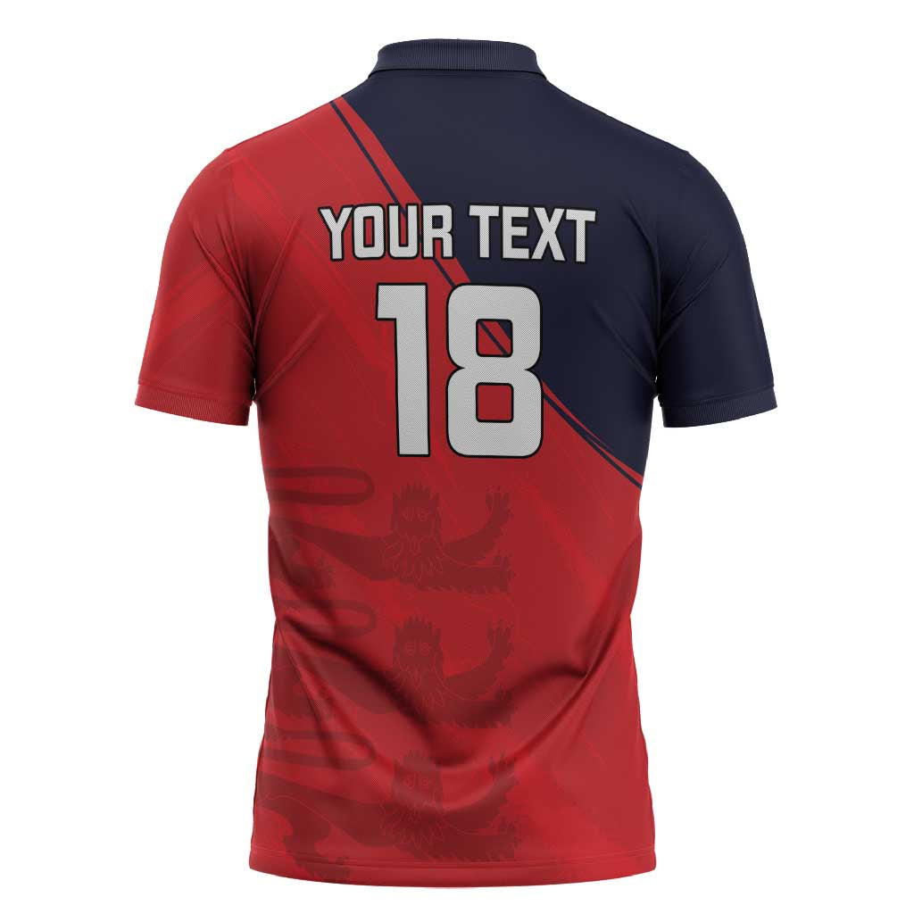 Custom Bailiwick of Jersey Cricket Zipper Polo Shirt Jer Lions Champion Red Version - Wonder Print Shop