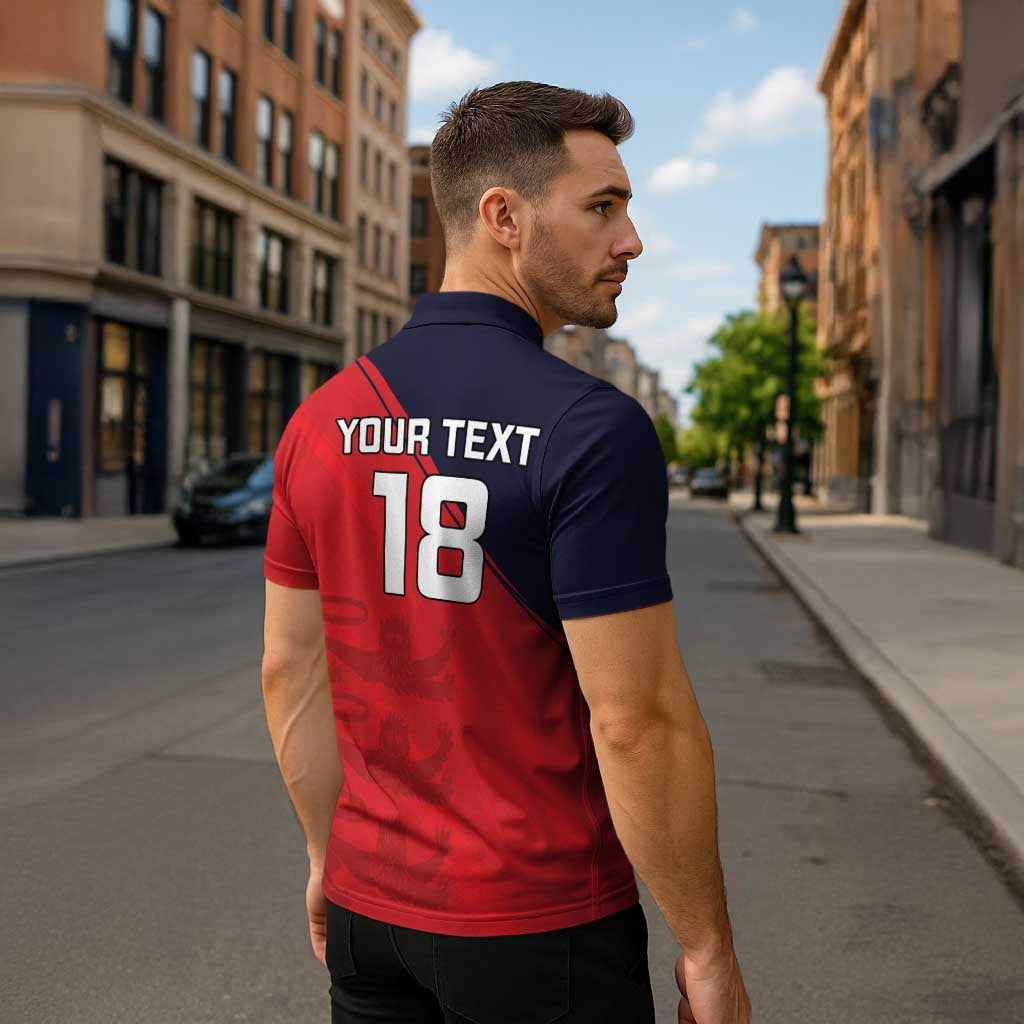 Custom Bailiwick of Jersey Cricket Zipper Polo Shirt Jer Lions Champion Red Version - Wonder Print Shop