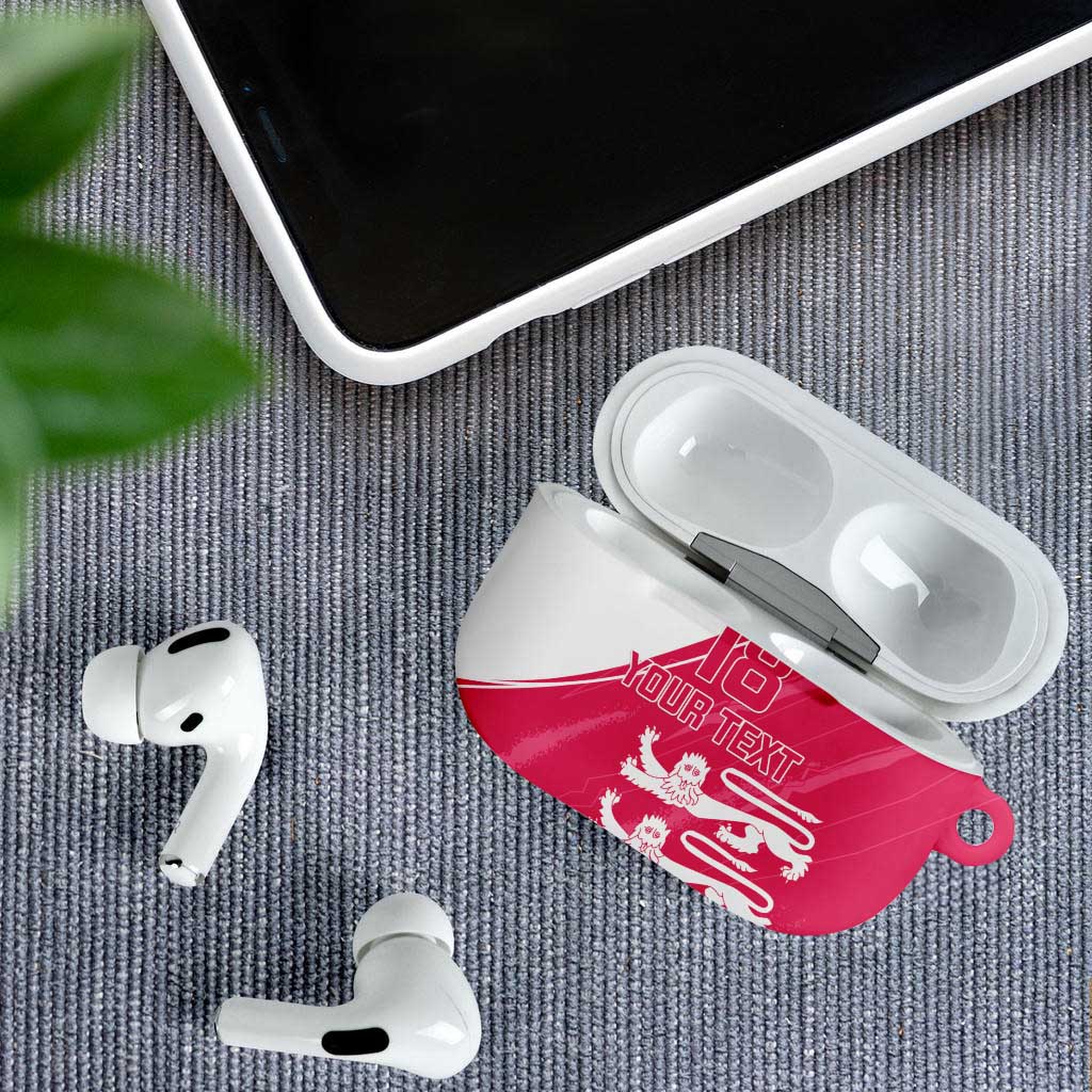 Custom Bailiwick of Jersey Cricket AirPods Case Jer Lions Champion Pink Version - Wonder Print Shop