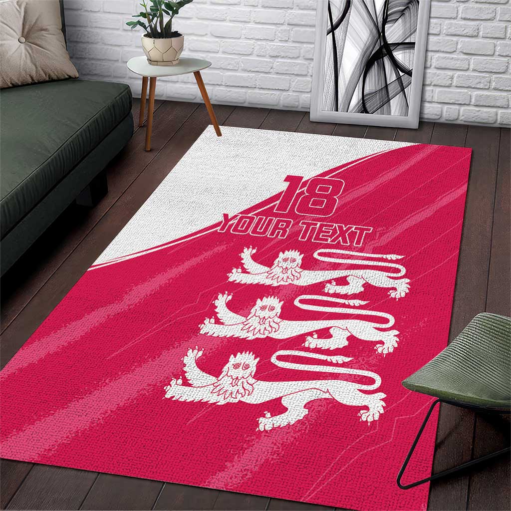Custom Bailiwick of Jersey Cricket Area Rug Jer Lions Champion Pink Version - Wonder Print Shop