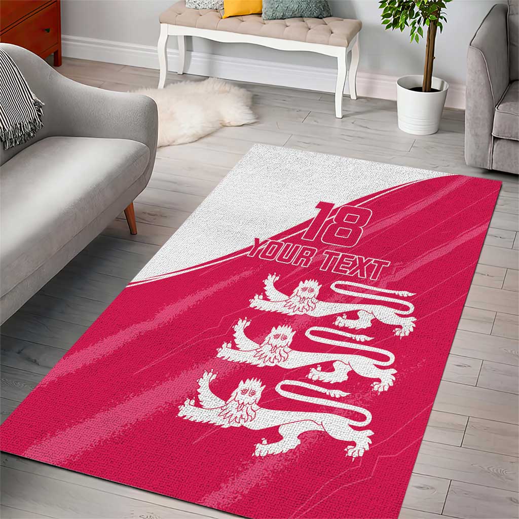 Custom Bailiwick of Jersey Cricket Area Rug Jer Lions Champion Pink Version - Wonder Print Shop