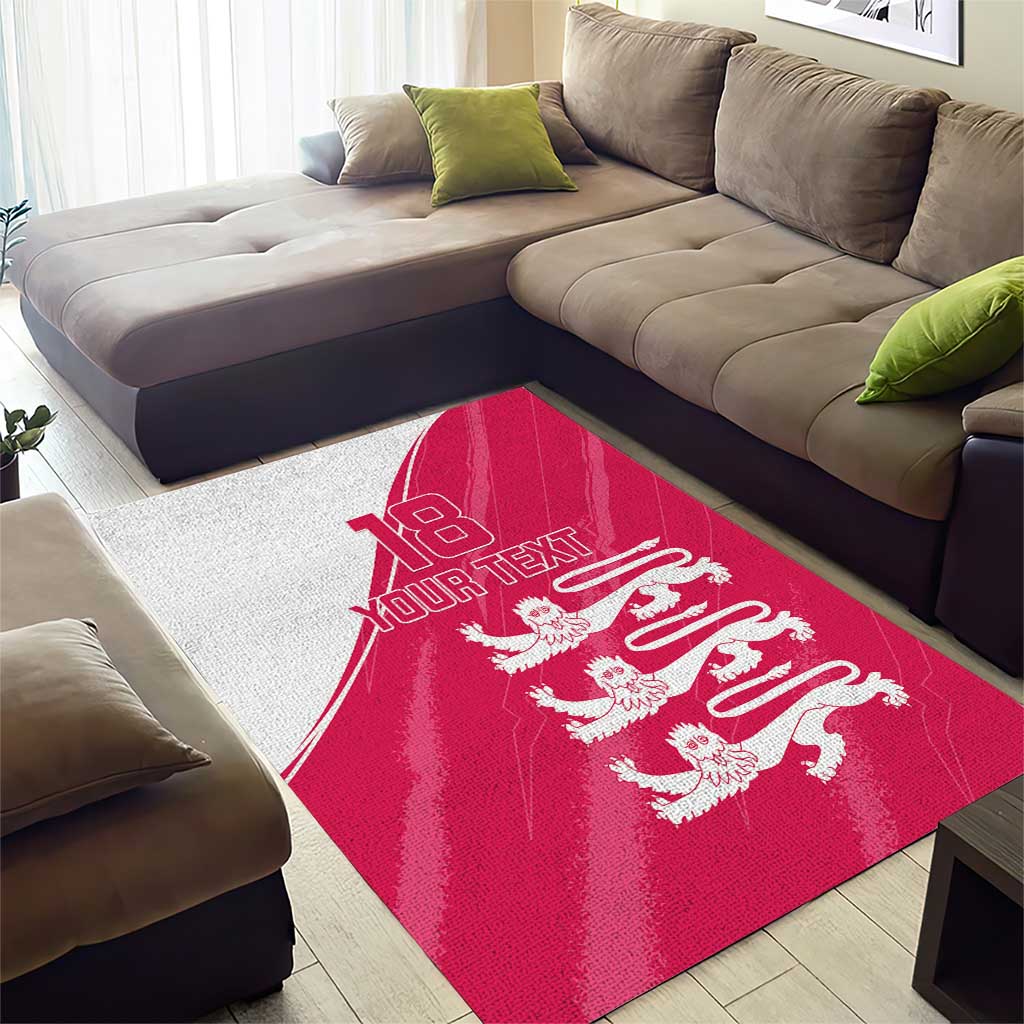 Custom Bailiwick of Jersey Cricket Area Rug Jer Lions Champion Pink Version - Wonder Print Shop