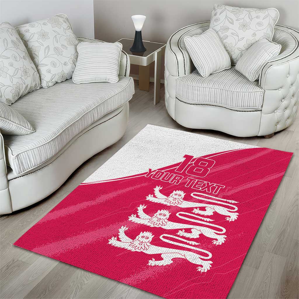 Custom Bailiwick of Jersey Cricket Area Rug Jer Lions Champion Pink Version - Wonder Print Shop