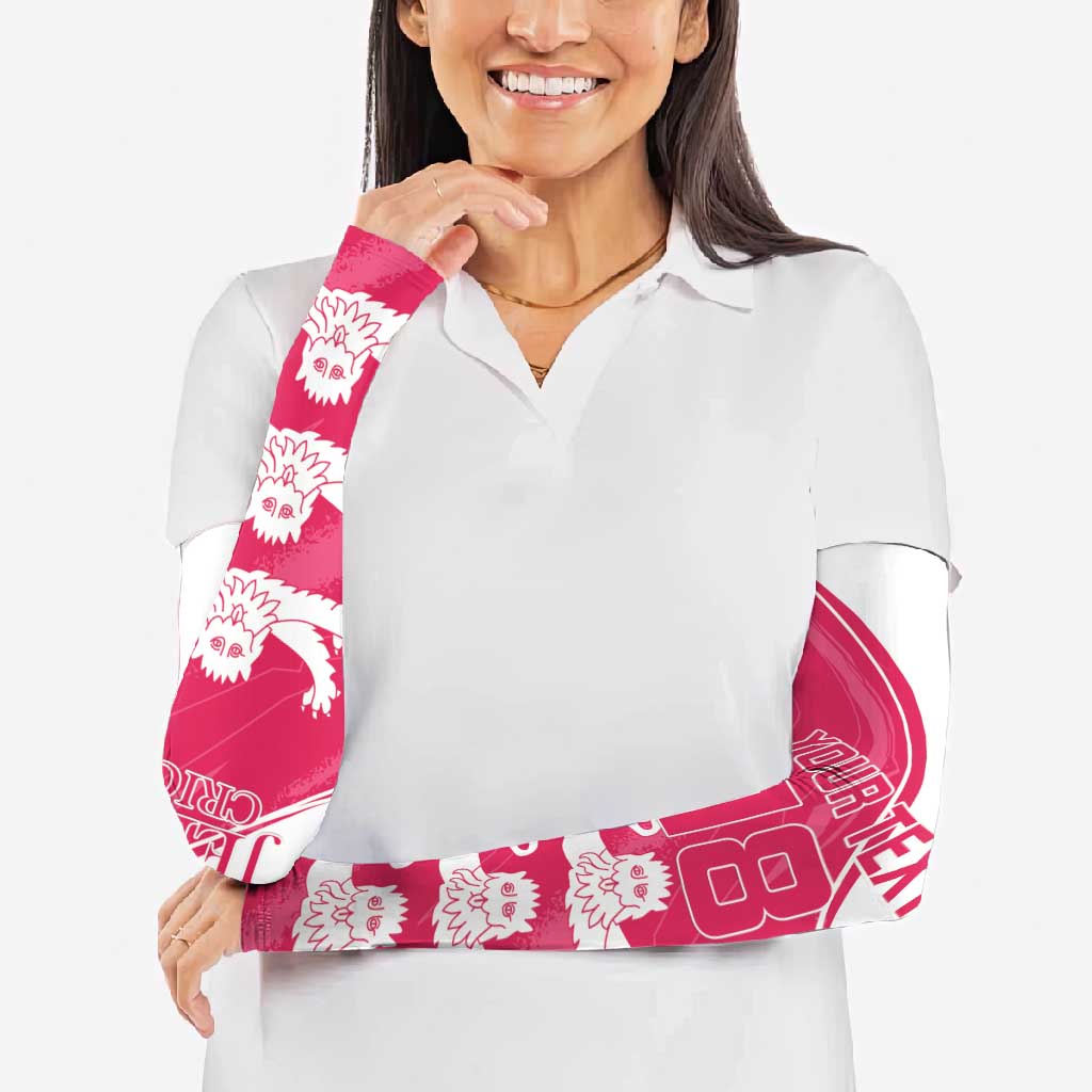 Custom Bailiwick of Jersey Cricket Arm Sleeves Jer Lions Champion Pink Version - Wonder Print Shop