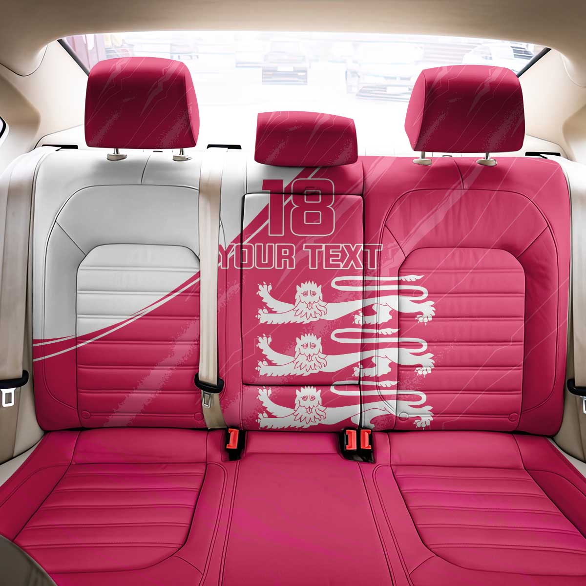 Custom Bailiwick of Jersey Cricket Back Car Seat Cover Jer Lions Champion Pink Version - Wonder Print Shop