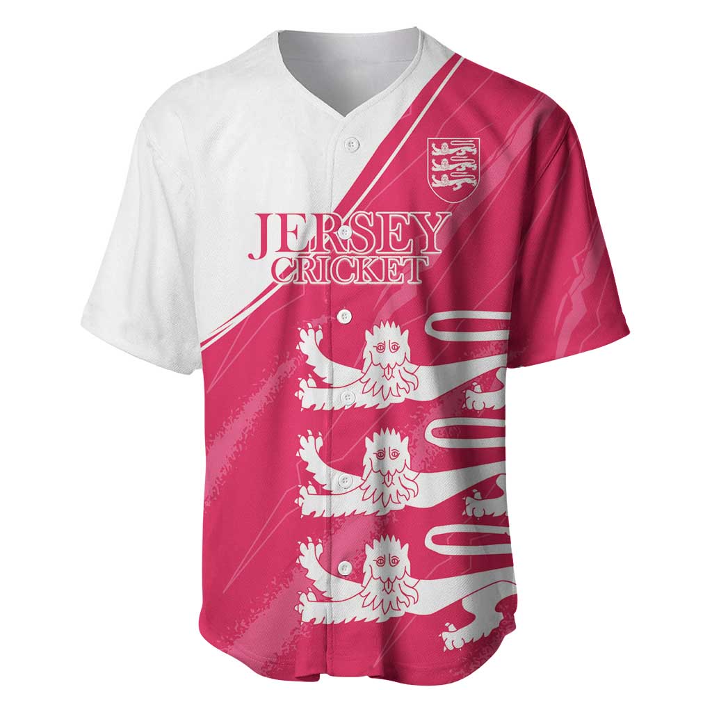 Custom Bailiwick of Jersey Cricket Baseball Jersey Jer Lions Champion Pink Version - Wonder Print Shop