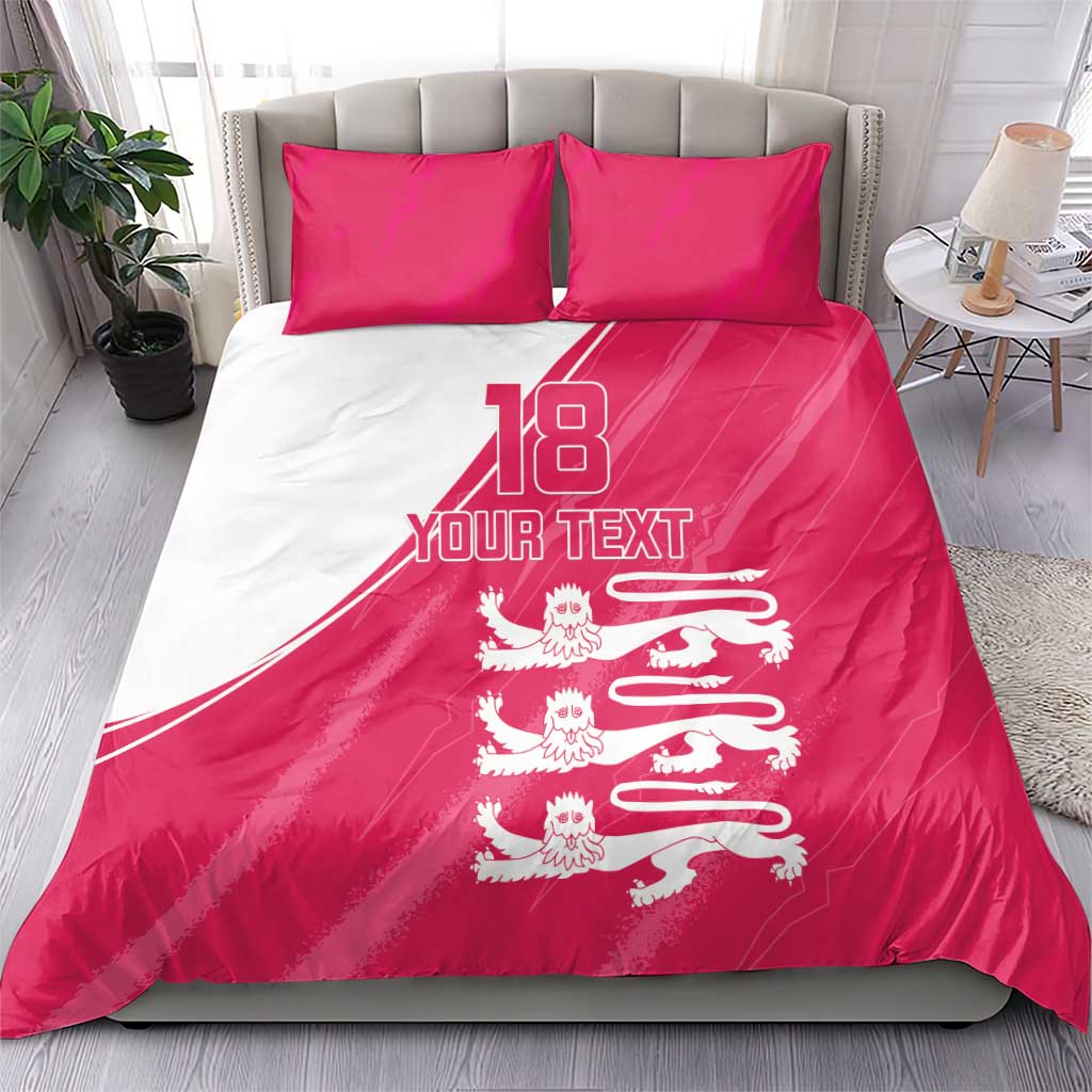 Custom Bailiwick of Jersey Cricket Bedding Set Jer Lions Champion Pink Version - Wonder Print Shop