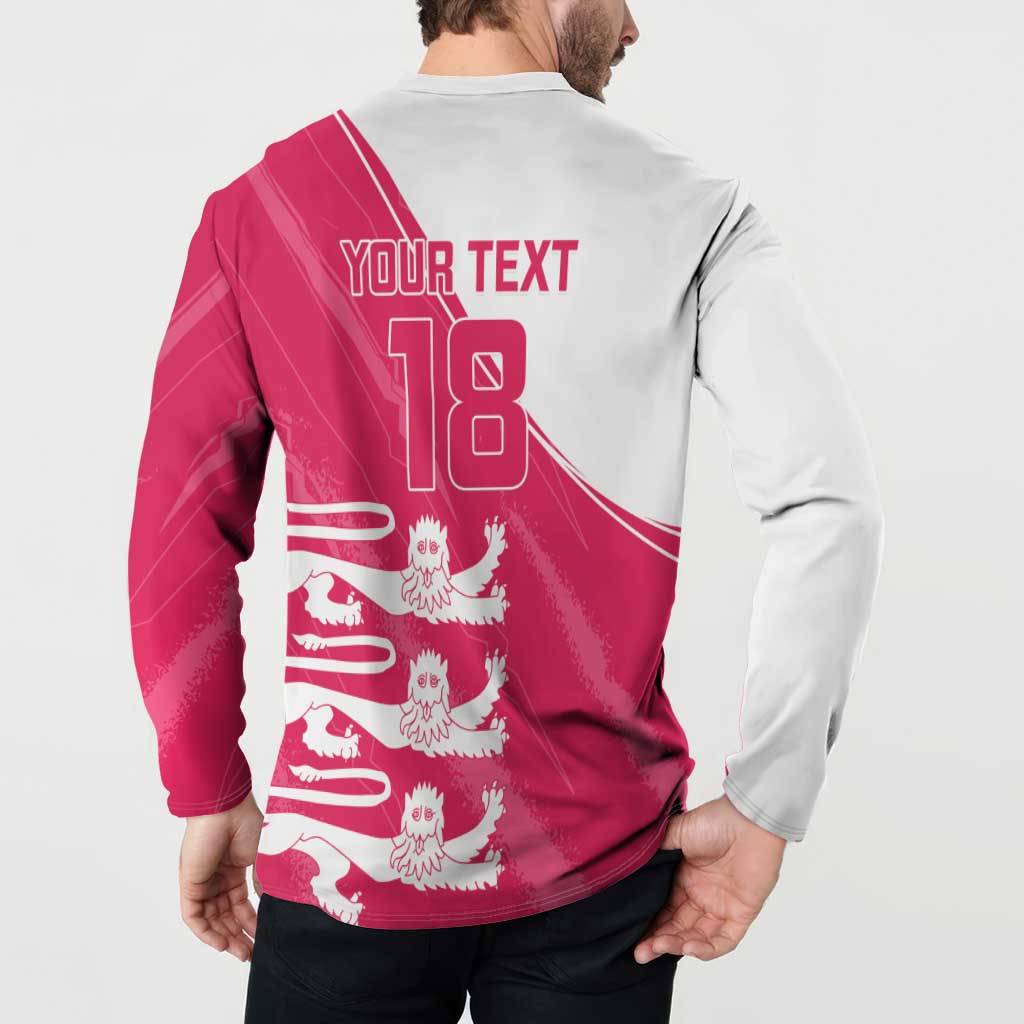 Custom Bailiwick of Jersey Cricket Button Sweatshirt Jer Lions Champion Pink Version - Wonder Print Shop