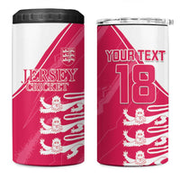 Custom Bailiwick of Jersey Cricket 4 in 1 Can Cooler Tumbler Jer Lions Champion Pink Version - Wonder Print Shop