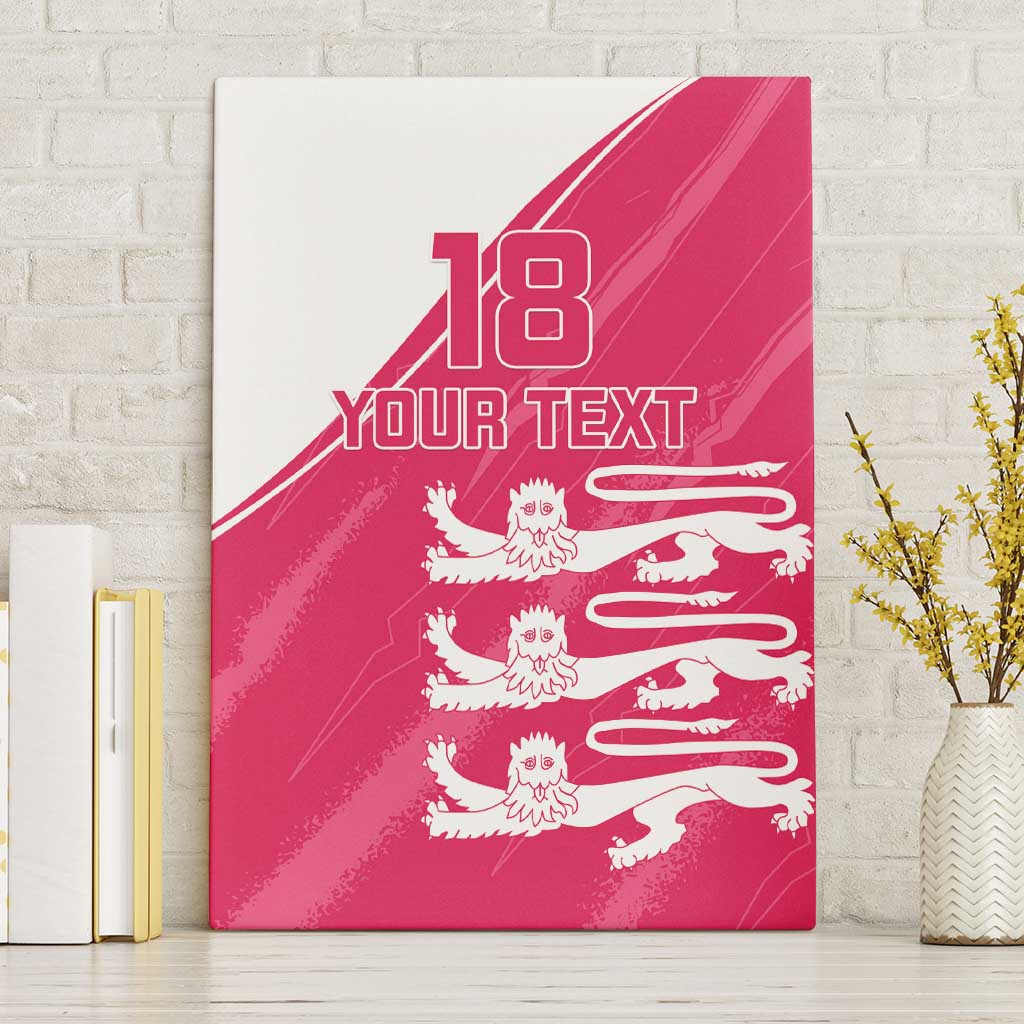 Custom Bailiwick of Jersey Cricket Canvas Wall Art Jer Lions Champion Pink Version - Wonder Print Shop