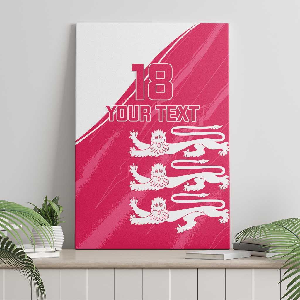 Custom Bailiwick of Jersey Cricket Canvas Wall Art Jer Lions Champion Pink Version - Wonder Print Shop