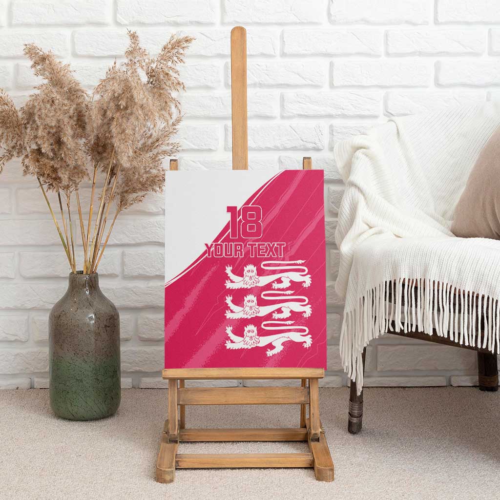 Custom Bailiwick of Jersey Cricket Canvas Wall Art Jer Lions Champion Pink Version - Wonder Print Shop