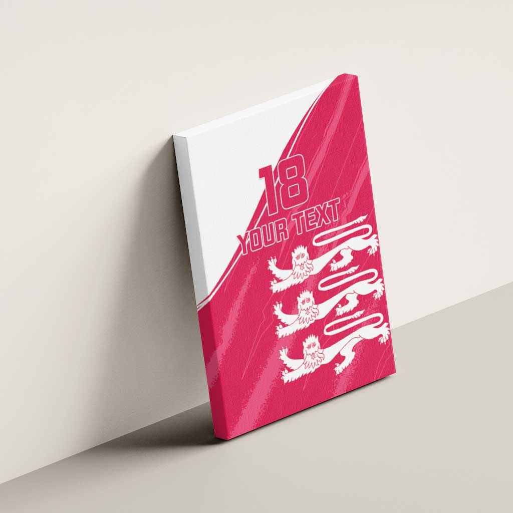 Custom Bailiwick of Jersey Cricket Canvas Wall Art Jer Lions Champion Pink Version - Wonder Print Shop