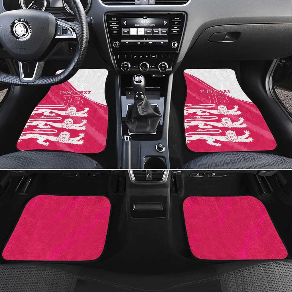 Custom Bailiwick of Jersey Cricket Car Mats Jer Lions Champion Pink Version - Wonder Print Shop