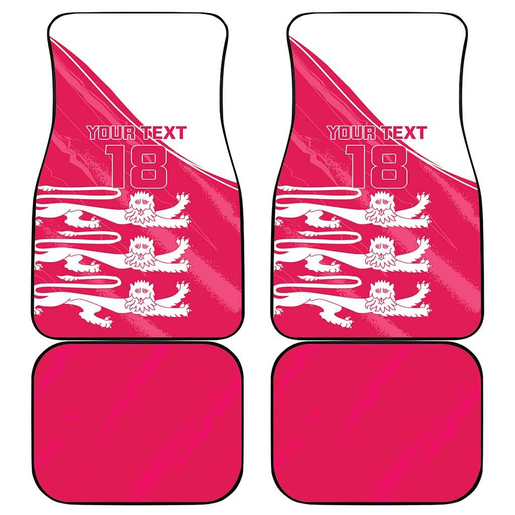 Custom Bailiwick of Jersey Cricket Car Mats Jer Lions Champion Pink Version - Wonder Print Shop