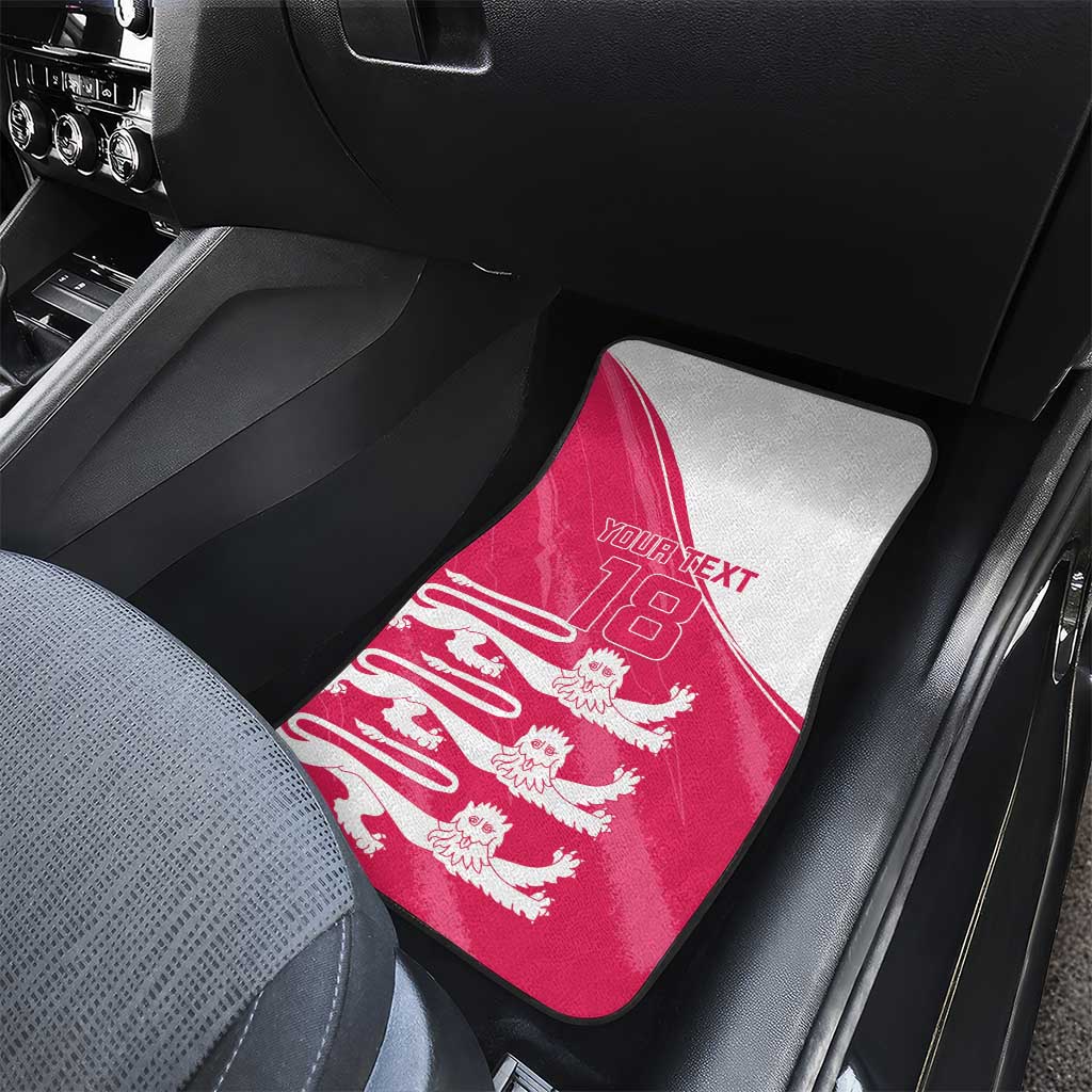 Custom Bailiwick of Jersey Cricket Car Mats Jer Lions Champion Pink Version - Wonder Print Shop
