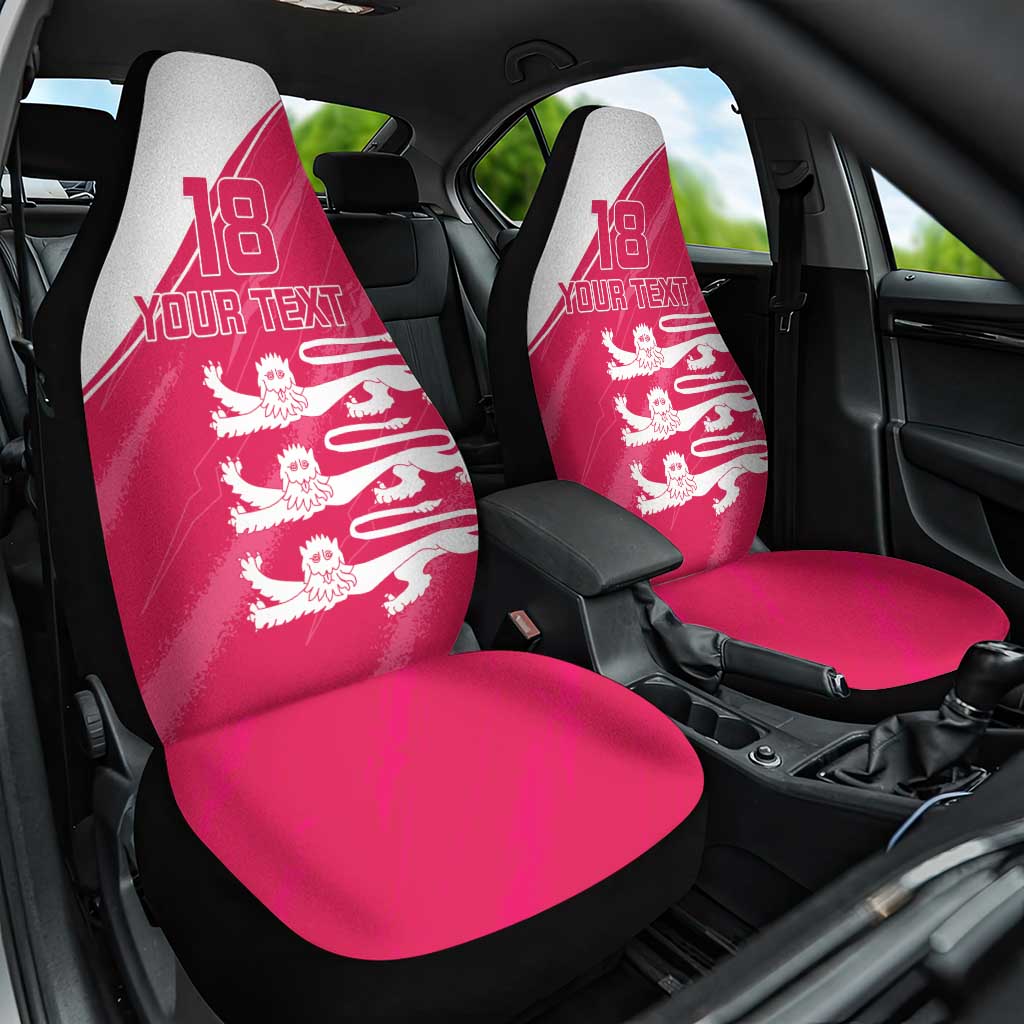 Custom Bailiwick of Jersey Cricket Car Seat Cover Jer Lions Champion Pink Version - Wonder Print Shop