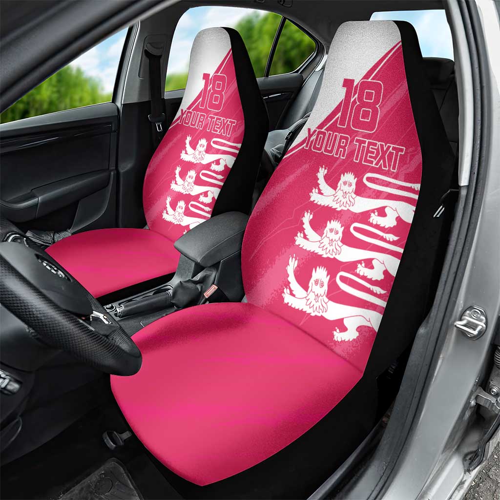 Custom Bailiwick of Jersey Cricket Car Seat Cover Jer Lions Champion Pink Version - Wonder Print Shop