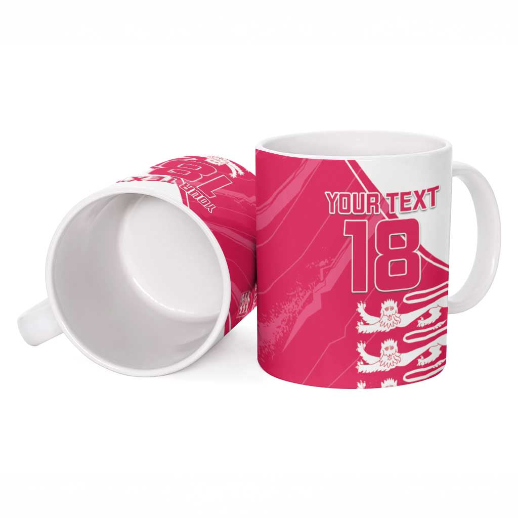 Custom Bailiwick of Jersey Cricket Ceramic Mug Jer Lions Champion Pink Version - Wonder Print Shop