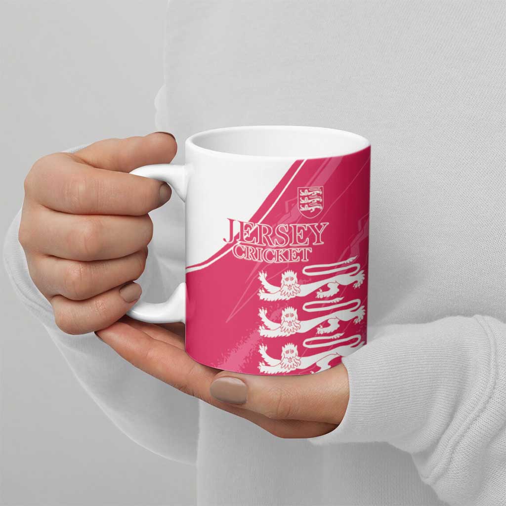 Custom Bailiwick of Jersey Cricket Ceramic Mug Jer Lions Champion Pink Version - Wonder Print Shop