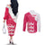 Custom Bailiwick of Jersey Cricket Couples Matching Off The Shoulder Long Sleeve Dress and Long Sleeve Button Shirt Jer Lions Champion Pink Version - Wonder Print Shop