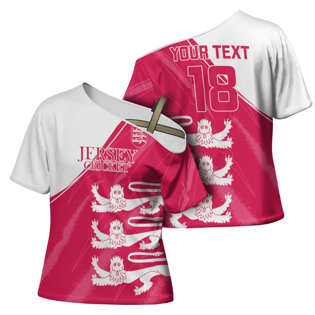 Custom Bailiwick of Jersey Cricket Cross Shoulder Shirt Jer Lions Champion Pink Version - Wonder Print Shop