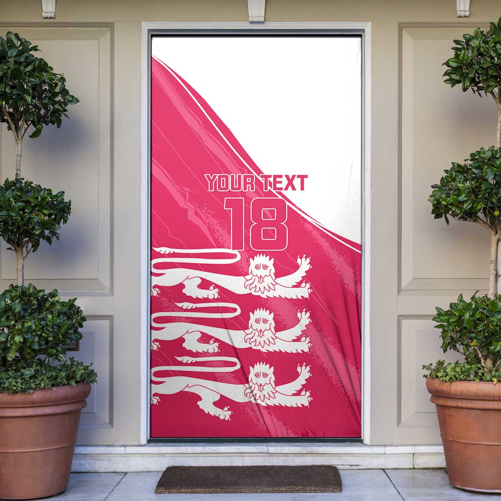 Custom Bailiwick of Jersey Cricket Door Cover Jer Lions Champion Pink Version - Wonder Print Shop