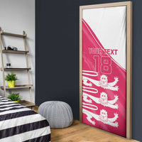 Custom Bailiwick of Jersey Cricket Door Cover Jer Lions Champion Pink Version - Wonder Print Shop