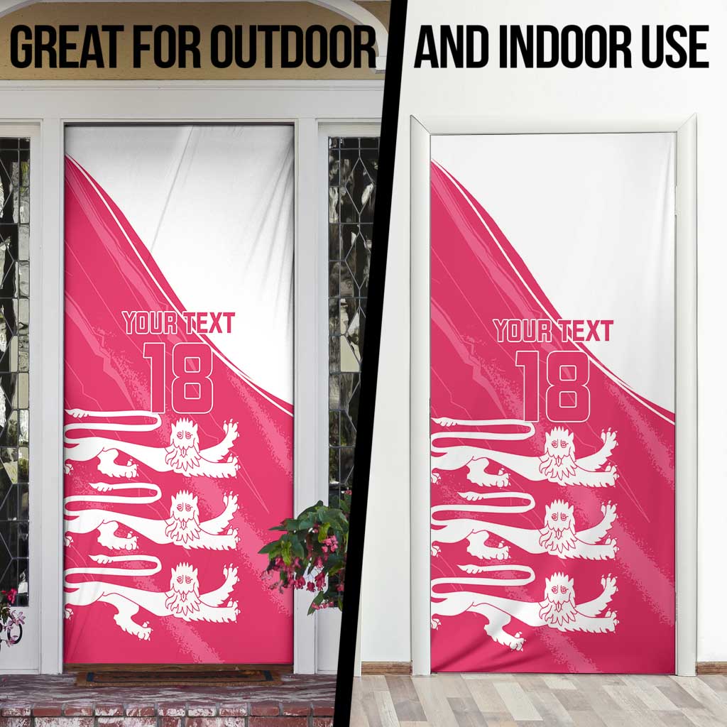 Custom Bailiwick of Jersey Cricket Door Cover Jer Lions Champion Pink Version - Wonder Print Shop