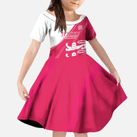 Custom Bailiwick of Jersey Cricket Family Matching Off The Shoulder Long Sleeve Dress and Hawaiian Shirt Jer Lions Champion Pink Version - Wonder Print Shop